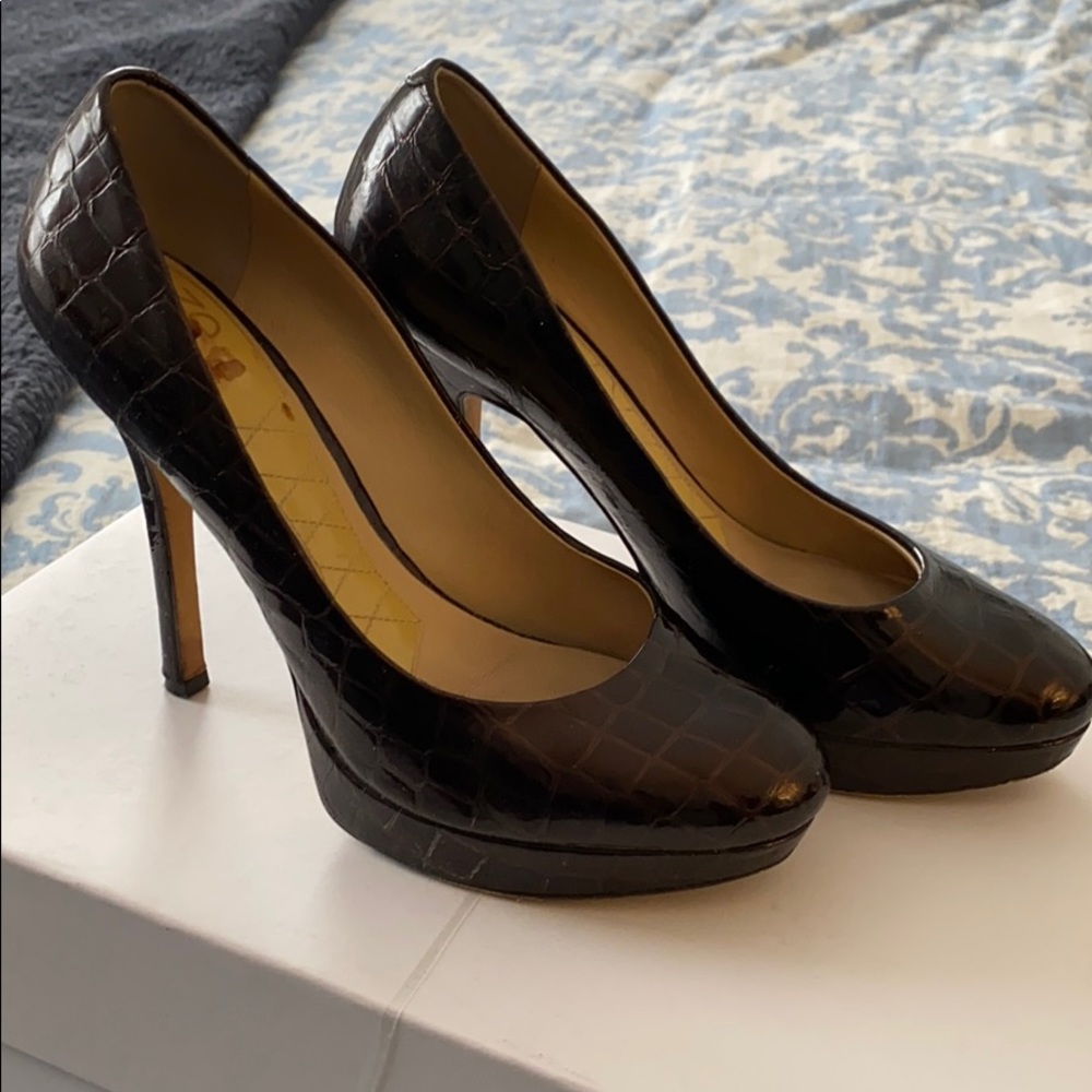 Joan & David Patent Leather Platform Pumps